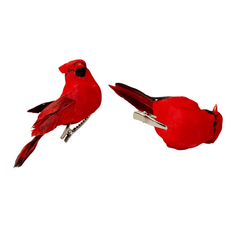 Berfutall-12pcs Bird Christmas الحلي مقطع على الكرادلة للأشجار -3.5 lnch مع مقاطع أو سلك (أ) - Image 2