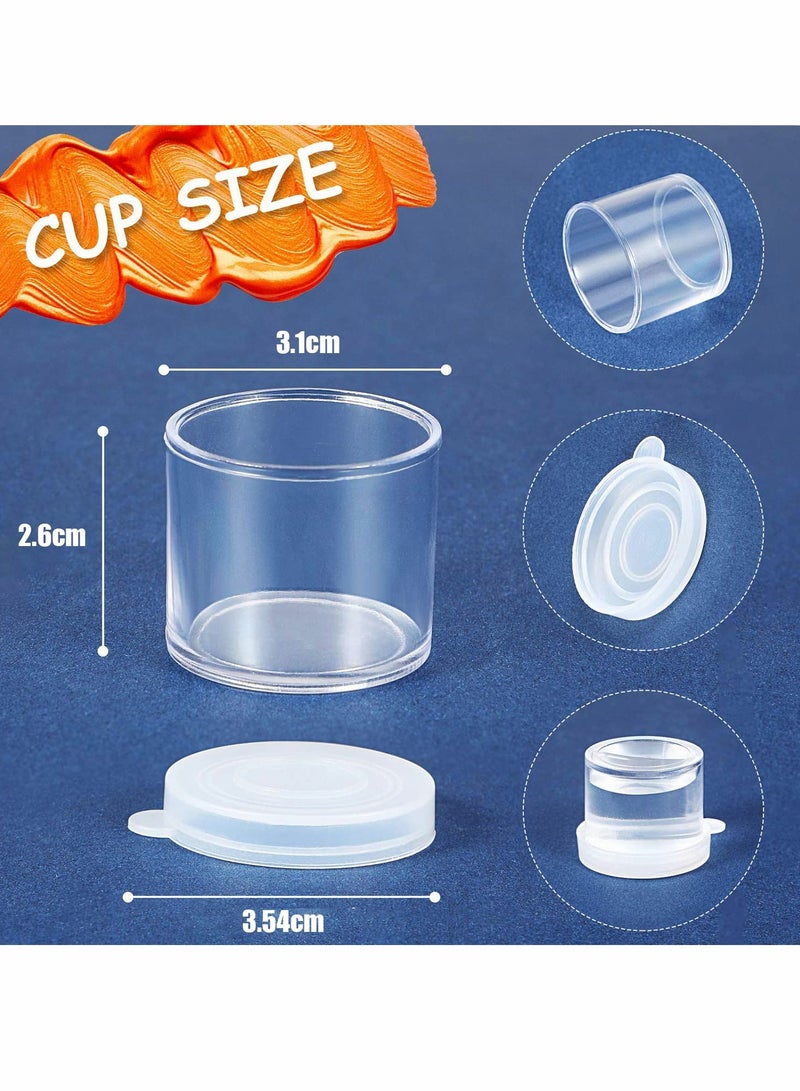 Excefore Plastic Mini Containers with Lids, 50 Pcs Small Paint Cup - Image 2