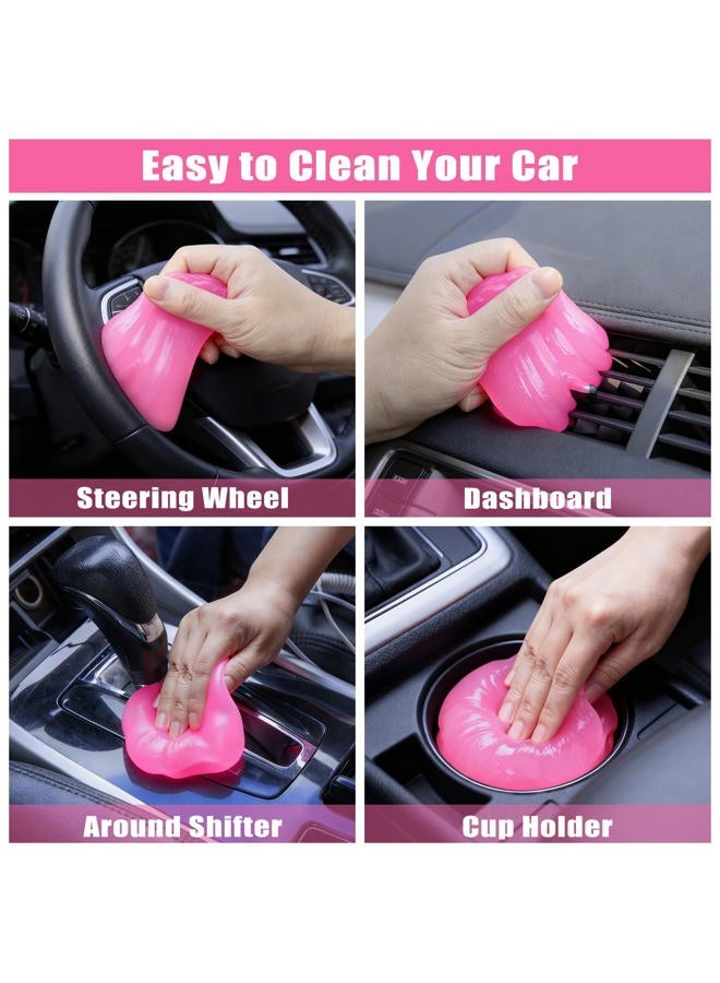 AUTODECO Windshield Cleaner Tool, 17Pcs Car Interior Detailing Kit, Detailing Brush, Towels, Duster, Car Cleaning Kit Interior for RVs, Truck, Trailer (Pink) - Image 5