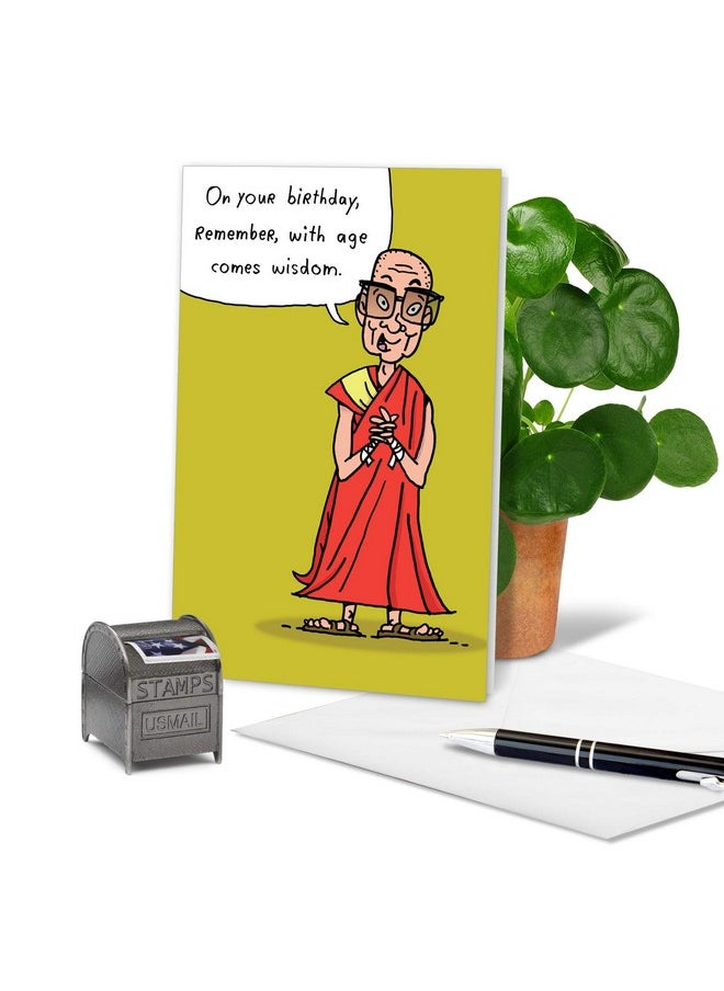 نوبلوركس - بطاقة تهنئة عيد ميلاد مضحكة مع مغلف مقاس 5 × 7 بوصة (بطاقة واحدة) Bday Age Wisdom 8576Z  - Image 3