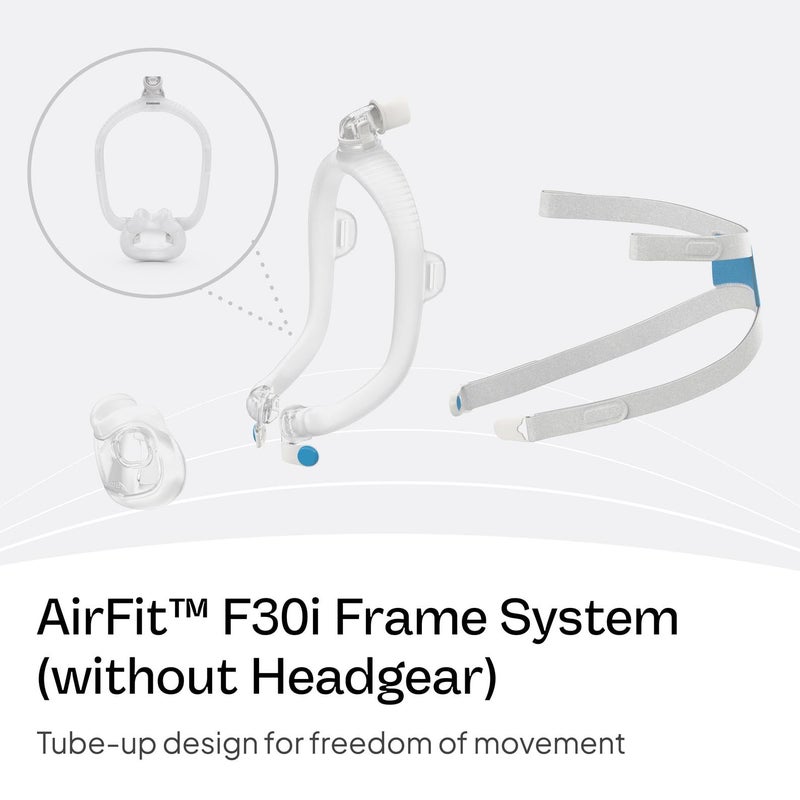 Resmed نظام إطار قياسي ResMed AirFit F30i - لقناع CPAP كامل الوجه - ملحقات CPAP بديلة - بدون حزام رأس - صغير - Image 3