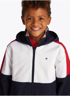 TOMMY HILFIGER Boys' Reversible Colour-Blocked Jacket - Polyamide, Beige  - Image 3