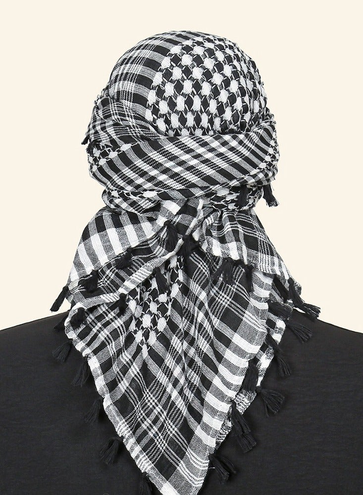 Men Ramadan Traditional Costume Head Scarf NEW Style Cool Fashionable Outdoor Windproof Musilim Scarf For Men With Tassel - Image 2