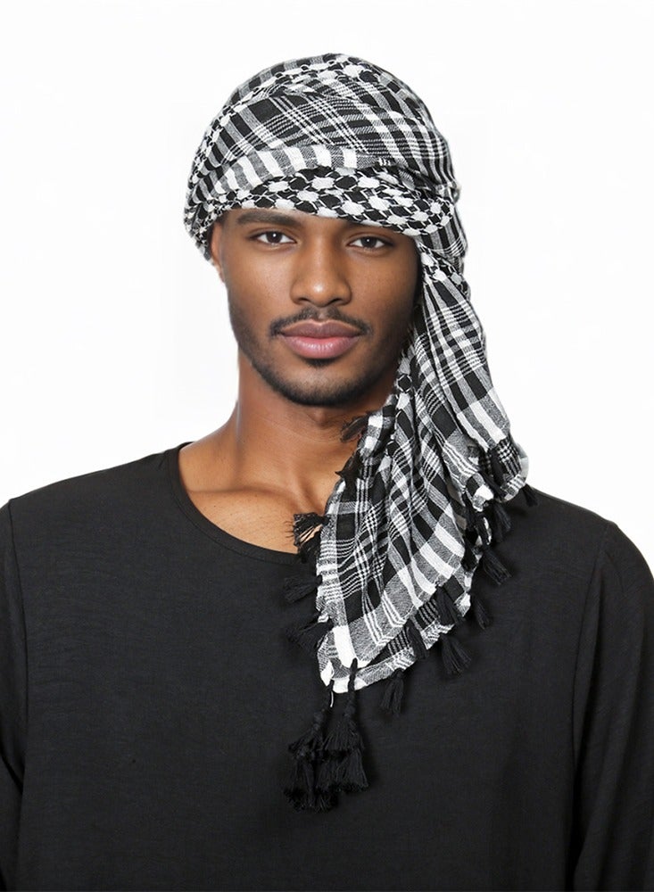 Men Ramadan Traditional Costume Head Scarf NEW Style Cool Fashionable Outdoor Windproof Musilim Scarf For Men With Tassel - Image 1