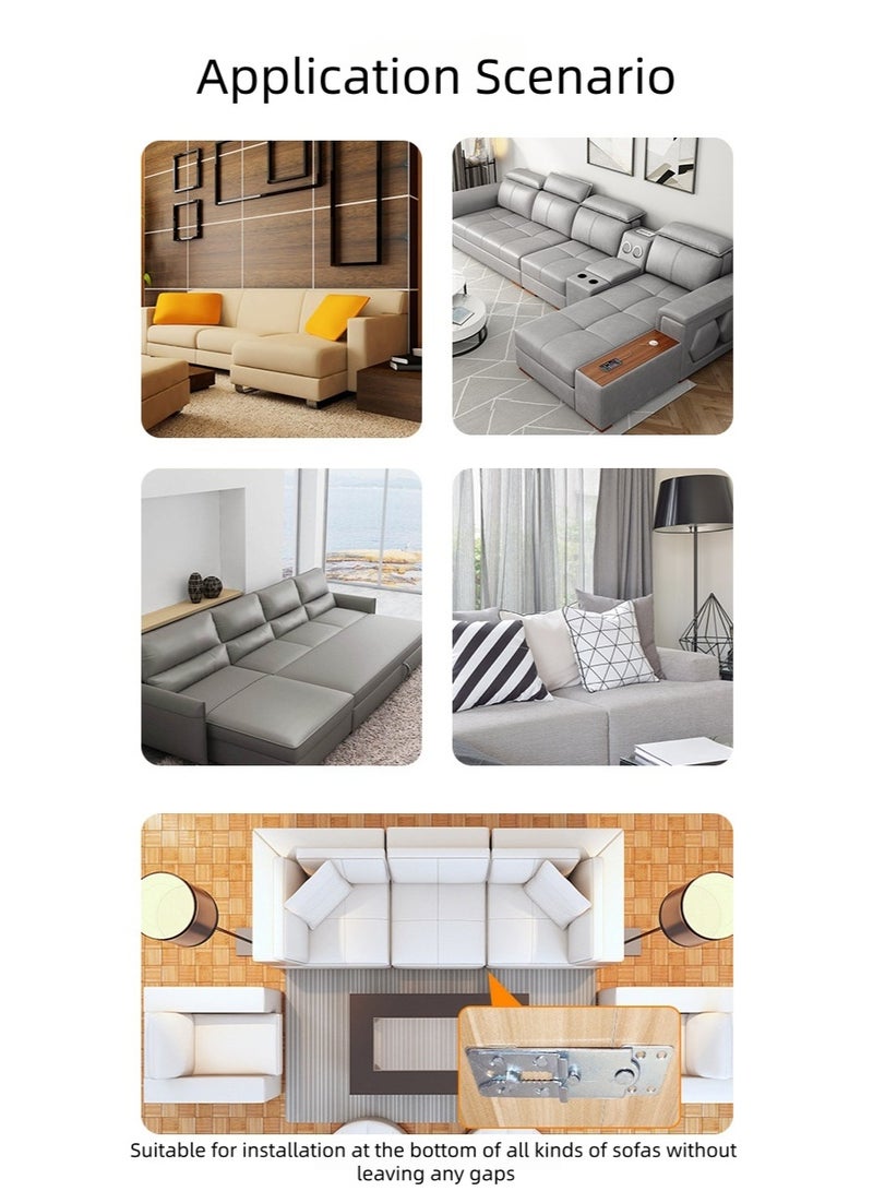 Four-Piece Sofa Connector Set, 2 Sofa Connectors - Universal Sofa Clips (with Screws) and 2 Sofa Straps, Sofa Connector Bracket - Image 5