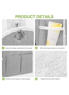 SYOSI 2 Pack Wall Hanging Organizer Bag, with Pockets Fabric Storage Bag, Basket Caddy Waterproof, Over the Door Pouch Closet Shelves with Hook for Dormitory, Kitchen, Bedroom, Bathroom (Grey+Grey)  - Image 3