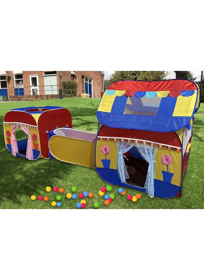 HomeCute HOMECUTE Jumbo Size 3 In 1 Pop-Up Kids Play Tent House With Crawl Tunnel (Cube Tent And Hut Tent House Multicolour)  - Image 4