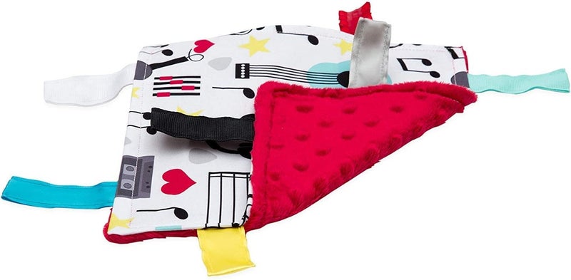 The Learning Lovey Baby Jack & Co 8x8' Music Lovey Tag Toys - Crinkle Toys for Baby - Soft & Safe - Learn Shapes & Colors - Ideal Baby Toy - BPA Free w/Stroller Clip - Image 3