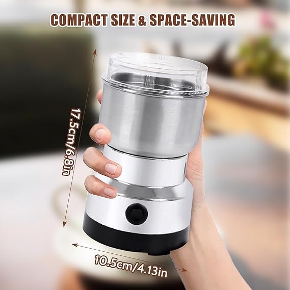 VOFFY VOFFY Home Kichen Grinder Electric Mini Spice Grinder 200W 10s Fast Multifunction Machine Portable Dry Grain Mill for Spices Seeds Rice Beans Seasonings with Replacment Stainless Steel Blade  - Image 3