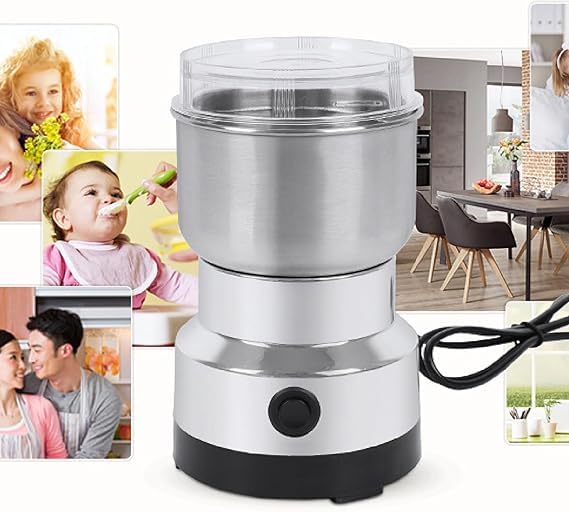 VOFFY VOFFY Home Kichen Grinder Electric Mini Spice Grinder 200W 10s Fast Multifunction Machine Portable Dry Grain Mill for Spices Seeds Rice Beans Seasonings with Replacment Stainless Steel Blade  - Image 5