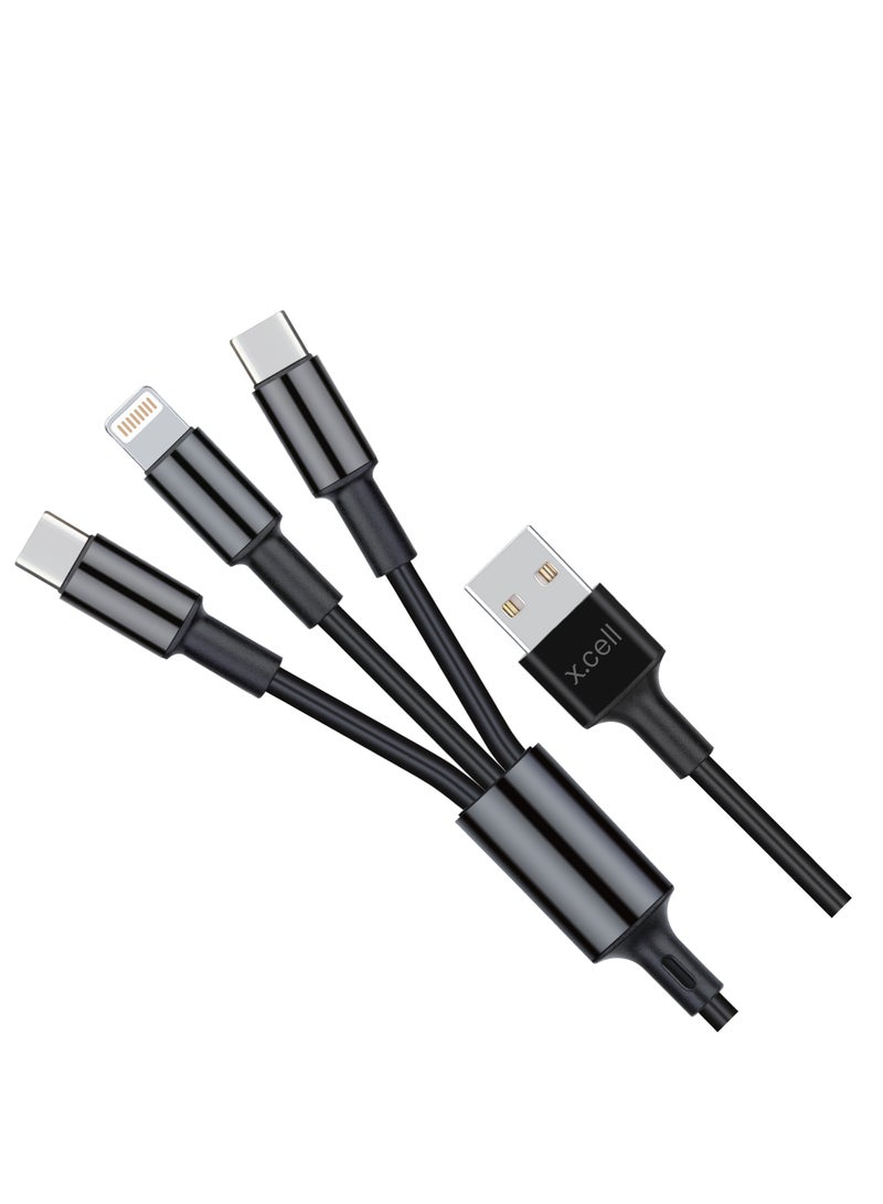 Xcell كابل شحن سريع Xcell بطول 1.5 متر | سعة طاقة 3A | طلاء عازل مقاوم للحرارة | تصميم قوي مدمج | توافق عالمي مع iPhone 15 و Samsung و iPad و MacBook و أجهزة الكمبيوتر المحمولة – أسود - Image 3