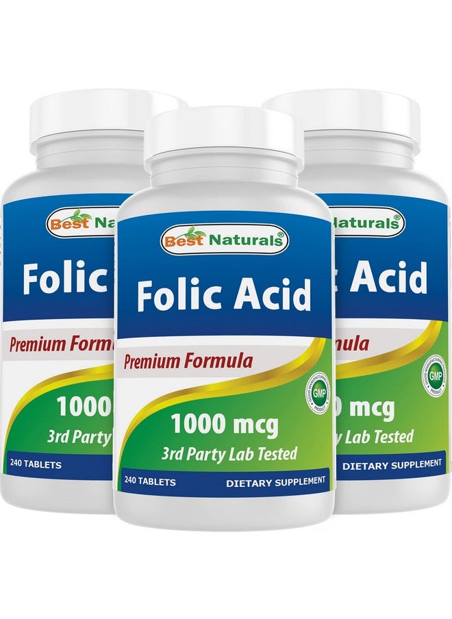 Best Naturals - Folic Acid 1000 Mcg (Vitamin B9) 240 Tablets (1000 Mcg (Pack Of 3)) - Image 1