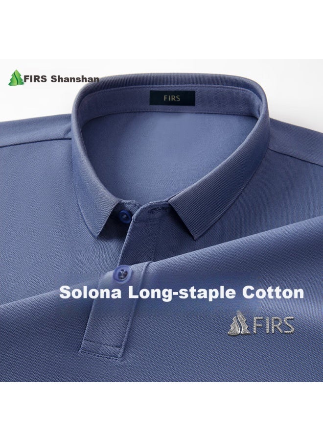 Firs Men'S Short Sleeve T-Shirt With Solona Long-Staple Cotton Summer Business Casual Solid Color Cotton Polo Shirt Men'S Workwear - Image 2