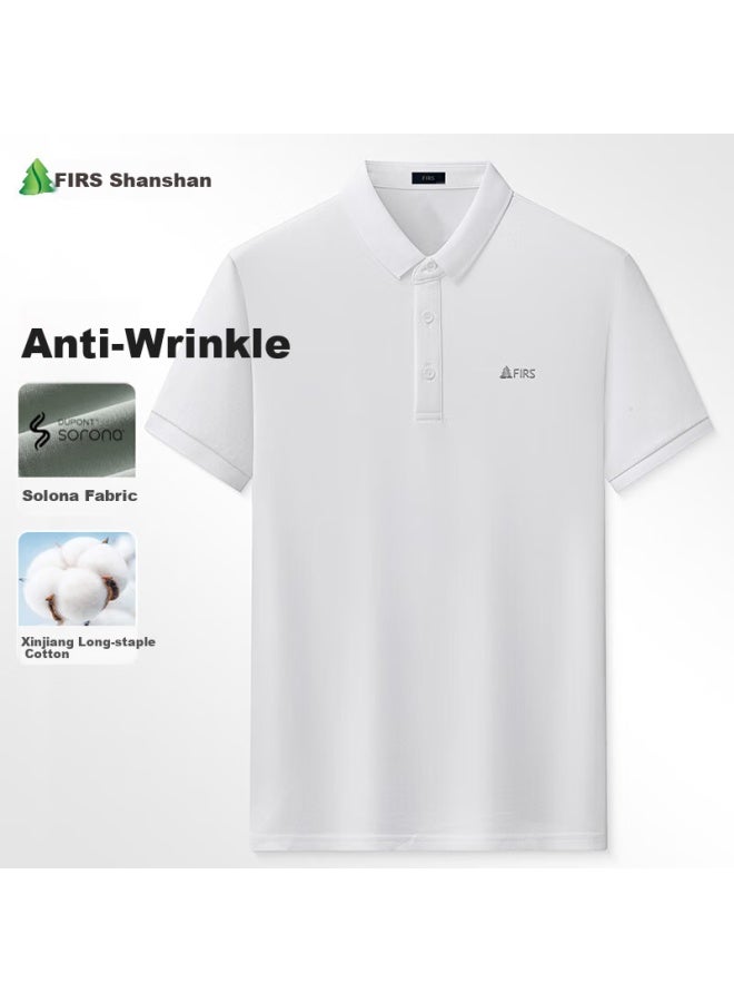 Firs Men'S Short Sleeve T-Shirt With Solona Long-Staple Cotton Summer Business Casual Solid Color Cotton Polo Shirt Men'S Workwear - Image 1