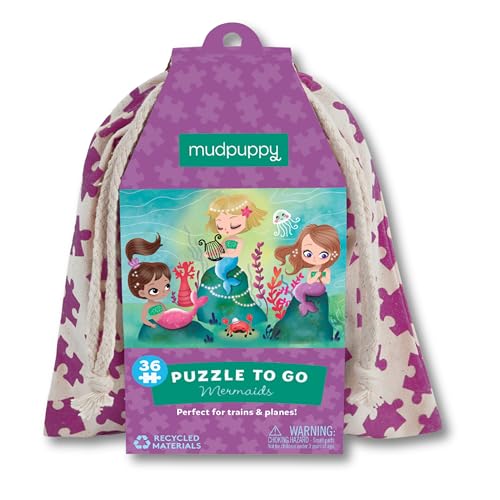 Mudpuppy Mermaids – 36 Piece Puzzle to Go Featuring Vibrant Underwater Scene Perfect Travel Activity for Children Ages 3 and Up - Image 1