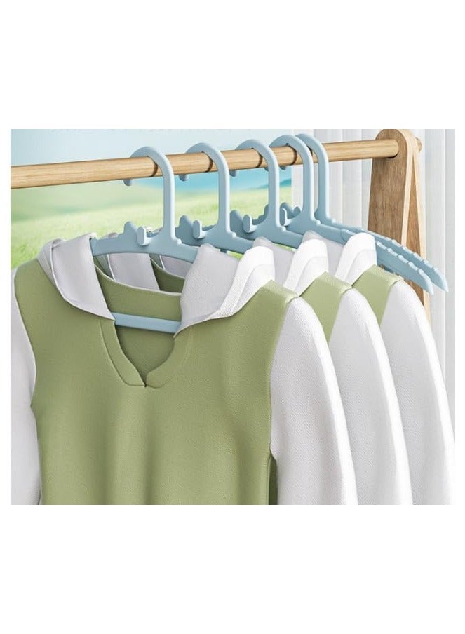 Baby Clothes Hangers,Toddlers Kids Clothes Hangers Velvet Kids Toddlers Coat Hangers with Ultra Thin & Durable Plastic Non-Slip Design (Blue) - Image 2