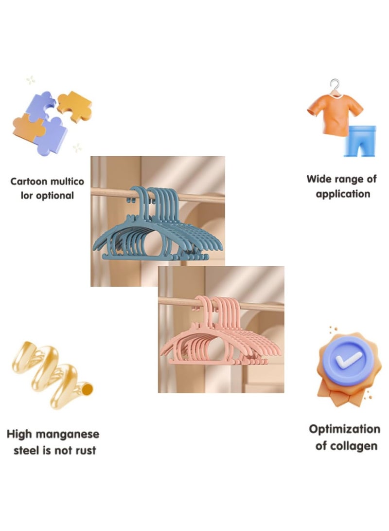 Baby Clothes Hangers,Toddlers Kids Clothes Hangers Velvet Kids Toddlers Coat Hangers with Ultra Thin & Durable Plastic Non-Slip Design (Blue) - Image 3