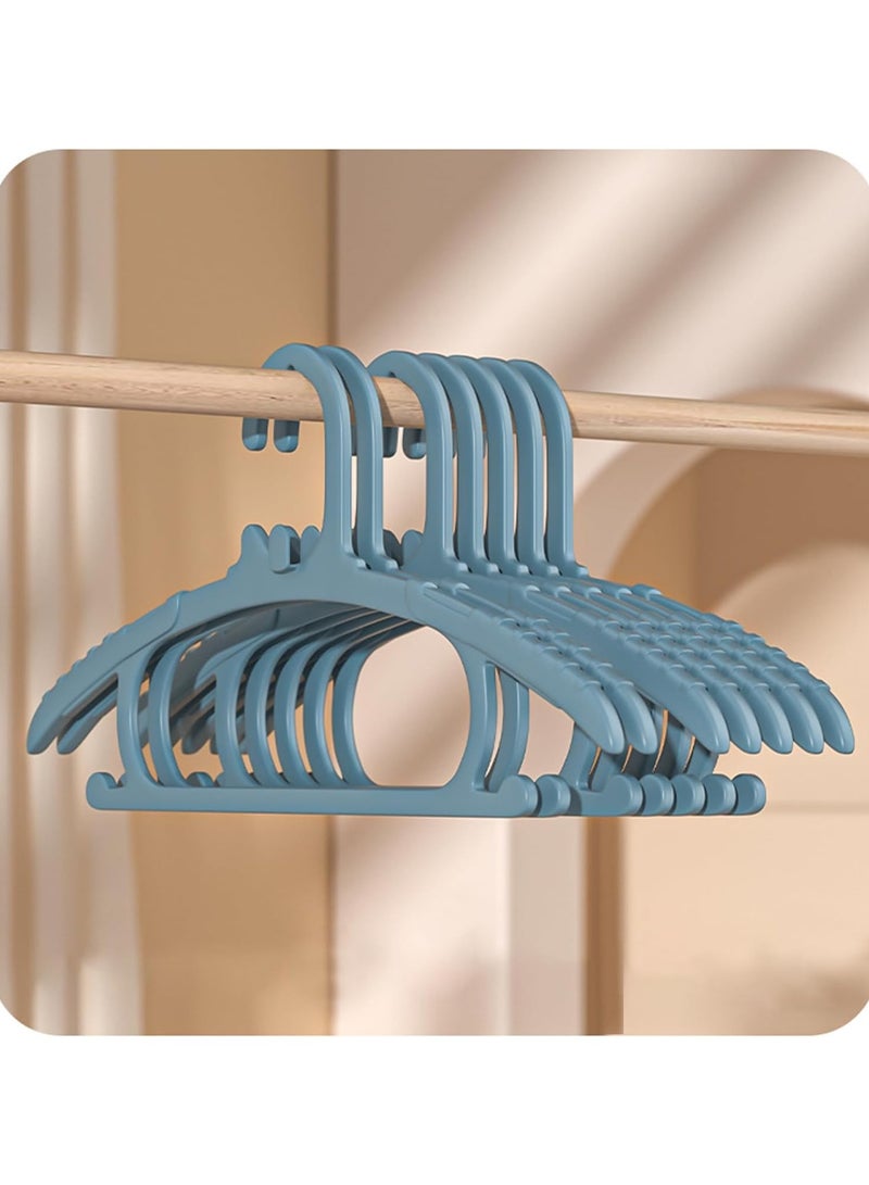Baby Clothes Hangers,Toddlers Kids Clothes Hangers Velvet Kids Toddlers Coat Hangers with Ultra Thin & Durable Plastic Non-Slip Design (Blue) - Image 1