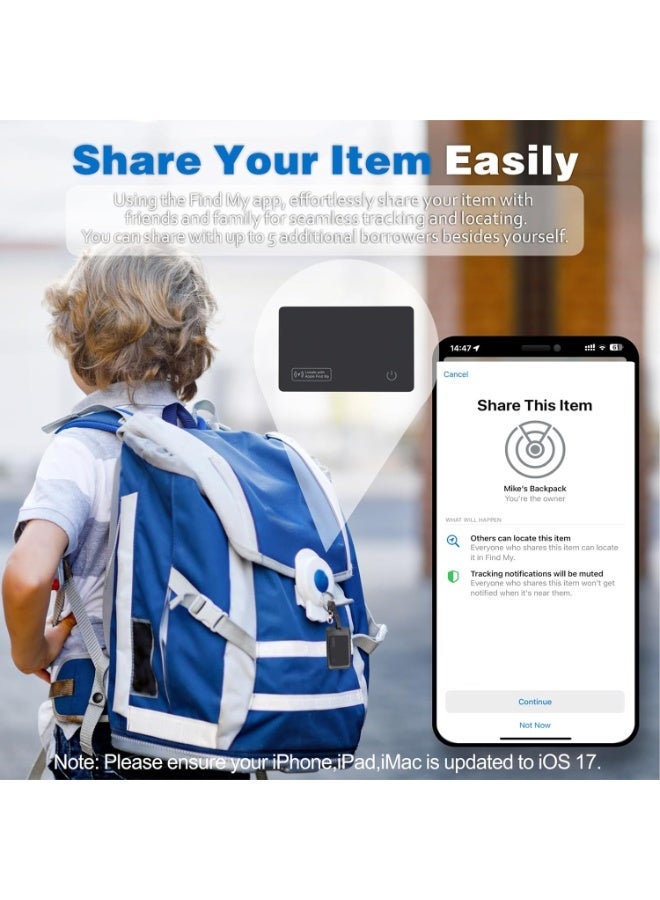 بطاقة تتبع محفظة Eelexa ، جهاز العثور الرقيق القابل لإعادة الشحن ، يعمل مع Apple Find My (iOS فقط) ، موقع البند لعلامات الأمتعة ، جوازات السفر ، الهاتف ، IP68 للماء - Image 4