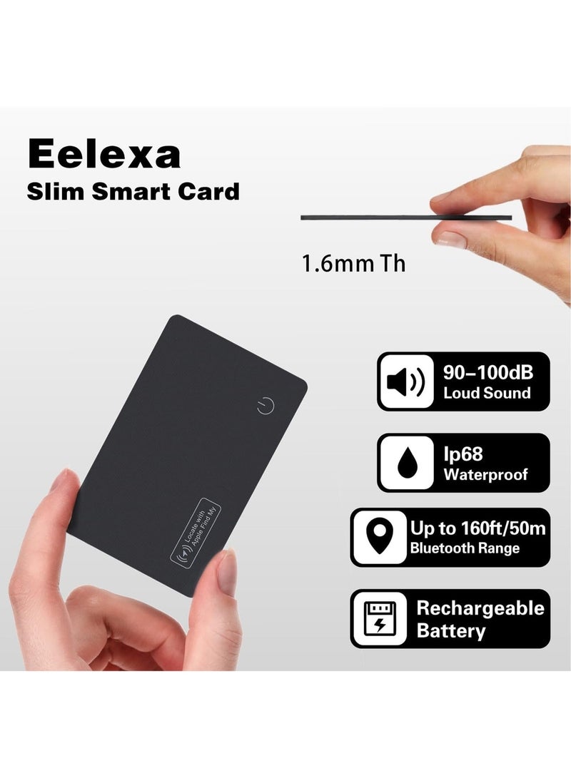 بطاقة تتبع محفظة Eelexa ، جهاز العثور الرقيق القابل لإعادة الشحن ، يعمل مع Apple Find My (iOS فقط) ، موقع البند لعلامات الأمتعة ، جوازات السفر ، الهاتف ، IP68 للماء - Image 3