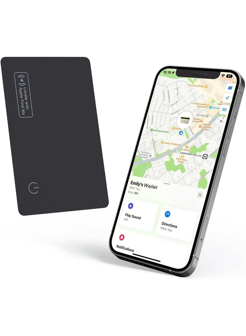 بطاقة تتبع محفظة Eelexa ، جهاز العثور الرقيق القابل لإعادة الشحن ، يعمل مع Apple Find My (iOS فقط) ، موقع البند لعلامات الأمتعة ، جوازات السفر ، الهاتف ، IP68 للماء - Image 1