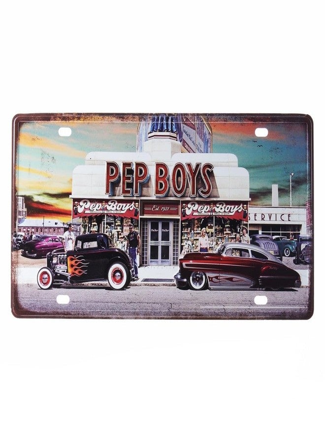 Eazywagon Pep Boys Multipurpose Metal Signs - License Wall Plate, Decorative Car Tag - Ideal for Cafe, Restaurant, Shop, Home, Hotel, Club, Office, Living Area - Image 1