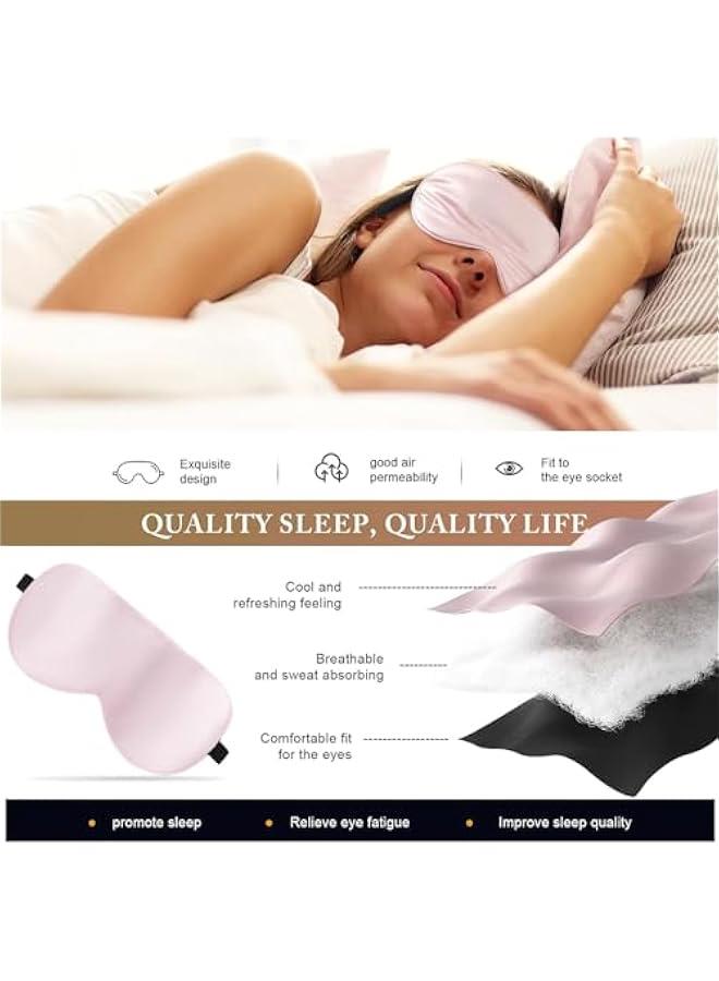 HOOKOR Double - Sided Silk Sleep Mask, 2 Pack Eye Mask With Adjustable Strap, Soft Material For Good Sleep,Blocks Light (12-05)  - Image 2