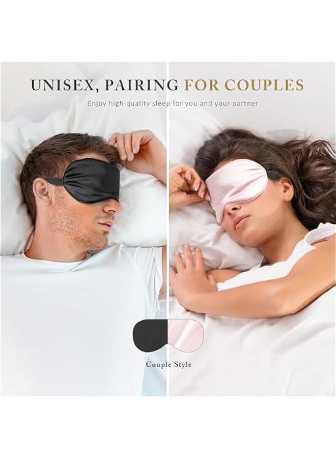 HOOKOR Double - Sided Silk Sleep Mask, 2 Pack Eye Mask With Adjustable Strap, Soft Material For Good Sleep,Blocks Light (12-05)  - Image 3