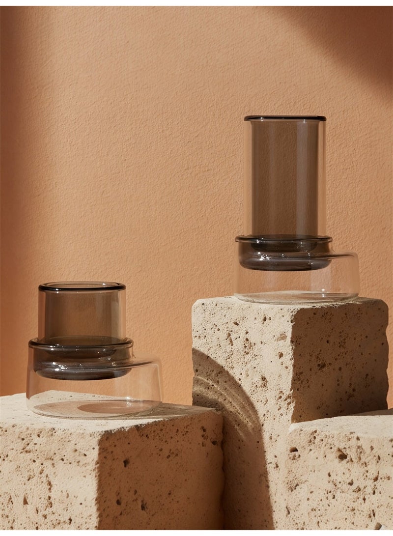 Raz Tea & Coffee Serving Set – Double-Wall Glass Design with Tinted Inner Cup & Clear Saucer - Image 2