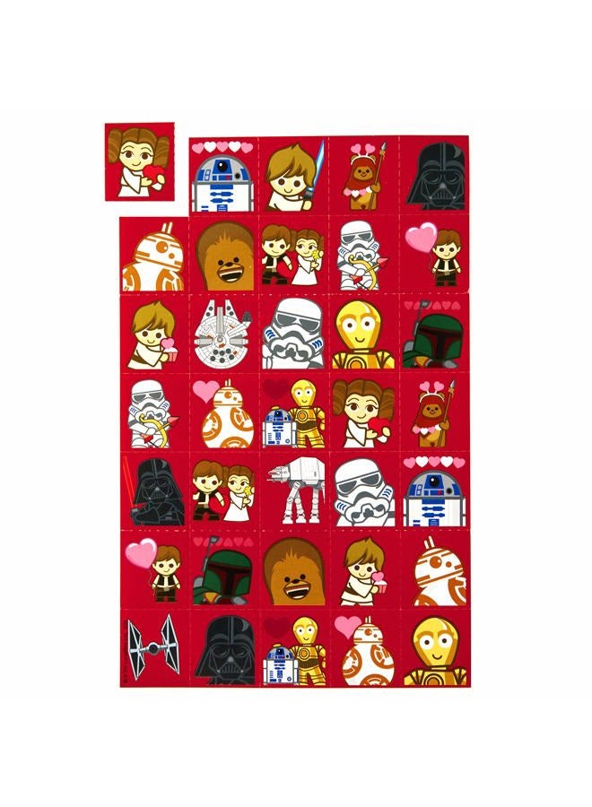 Hallmark Star Wars Valentines Day Cards and Mailbox for Kids School Classroom Exchange (1 Box, 32 Valentine Cards, 35 Stickers, 1 Teacher Card) - Image 5