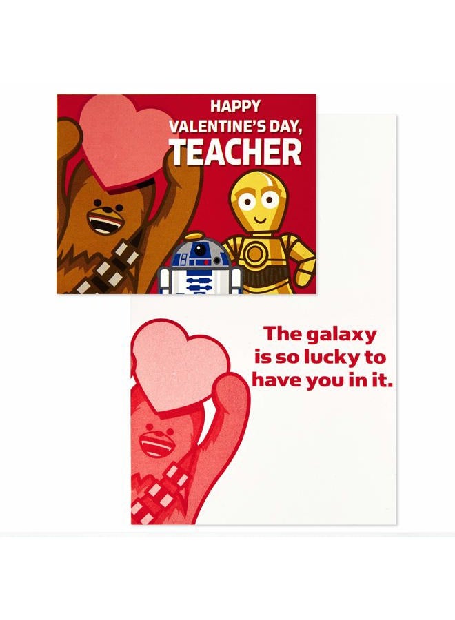 Hallmark Star Wars Valentines Day Cards and Mailbox for Kids School Classroom Exchange (1 Box, 32 Valentine Cards, 35 Stickers, 1 Teacher Card) - Image 4