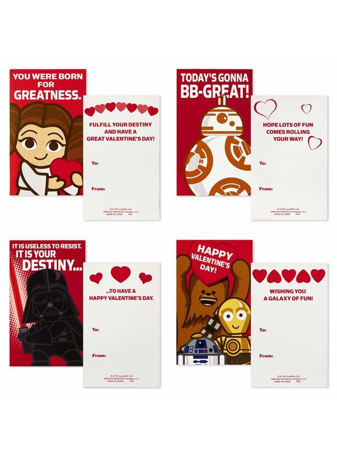 Hallmark Star Wars Valentines Day Cards and Mailbox for Kids School Classroom Exchange (1 Box, 32 Valentine Cards, 35 Stickers, 1 Teacher Card) - Image 3