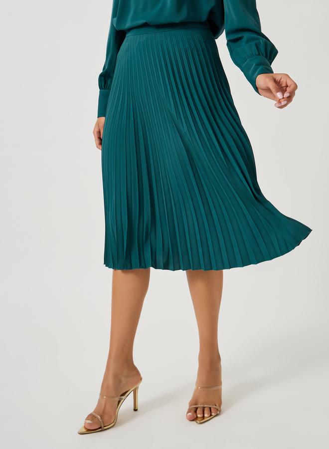 Styli Styli Plain Volume Sleeves Top and Pleated Skirt Co-Ords  - Image 5