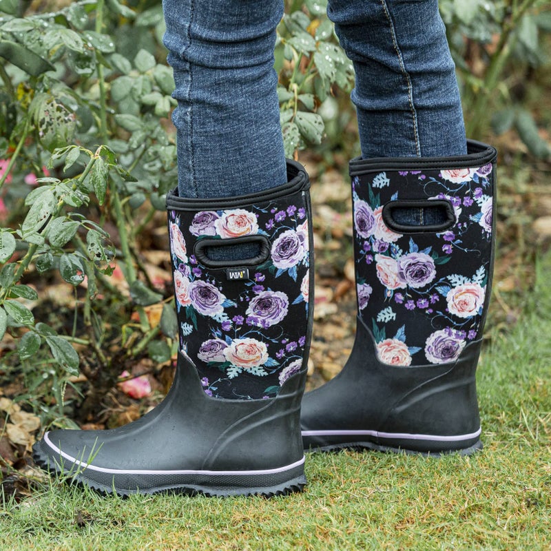 WTW Mid Calf Rain Boots for Women - Waterproof Insulated Neoprene Mud Boots Outdoor Hunting Garden Boots - Image 3