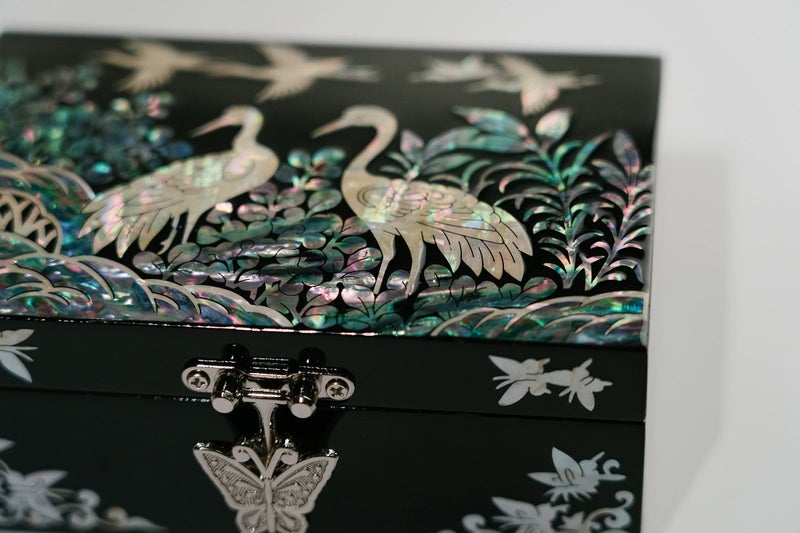 February Mountain Mother of Pearl Small Korean Jewelry Box - Unique Gifts Wooden Box Sister birthday gifts from sister, christmas gifts for women birthday unique gifts for her Oriental Room Decor - Image 3