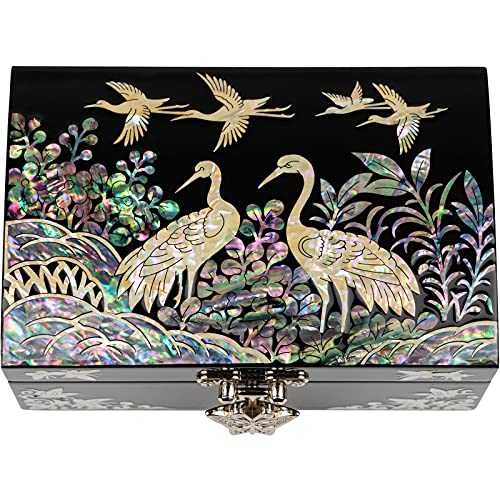 February Mountain Mother of Pearl Small Korean Jewelry Box - Unique Gifts Wooden Box Sister birthday gifts from sister, christmas gifts for women birthday unique gifts for her Oriental Room Decor - Image 1