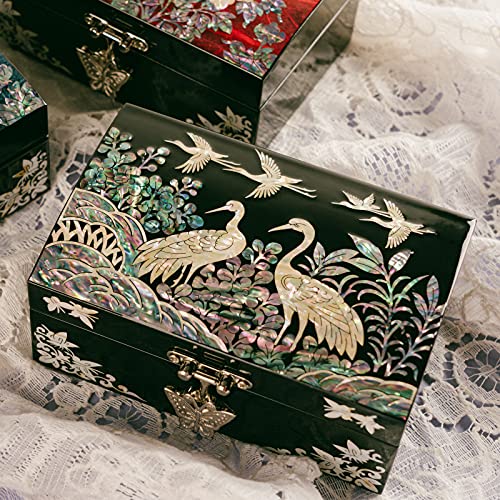 February Mountain Mother of Pearl Small Korean Jewelry Box - Unique Gifts Wooden Box Sister birthday gifts from sister, christmas gifts for women birthday unique gifts for her Oriental Room Decor - Image 5