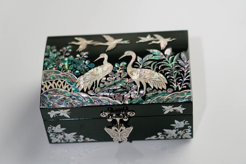February Mountain Mother of Pearl Small Korean Jewelry Box - Unique Gifts Wooden Box Sister birthday gifts from sister, christmas gifts for women birthday unique gifts for her Oriental Room Decor - Image 4