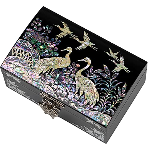 February Mountain Mother of Pearl Small Korean Jewelry Box - Unique Gifts Wooden Box Sister birthday gifts from sister, christmas gifts for women birthday unique gifts for her Oriental Room Decor - Image 2