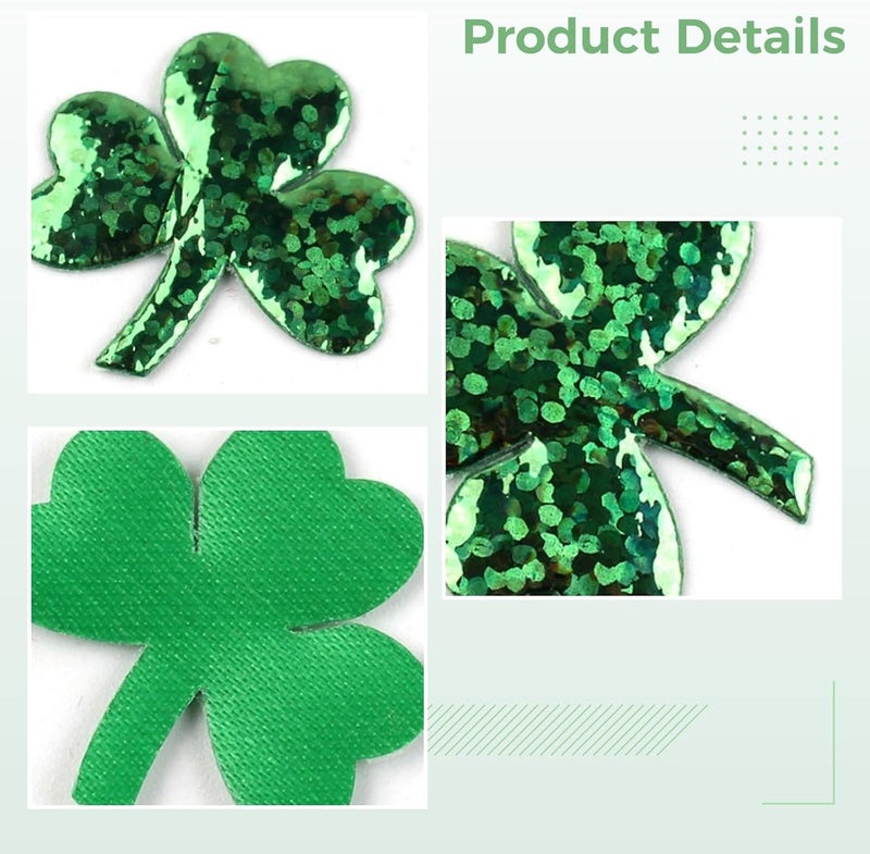 100 Pcs Shamrock Patches, Fabric DIY Accessories for Headwear and Clothing, Christmas and St Patrick's Day Decorations - Image 2
