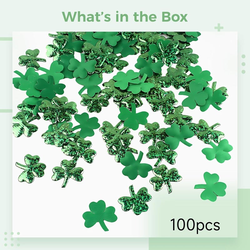 100 Pcs Shamrock Patches, Fabric DIY Accessories for Headwear and Clothing, Christmas and St Patrick's Day Decorations - Image 5