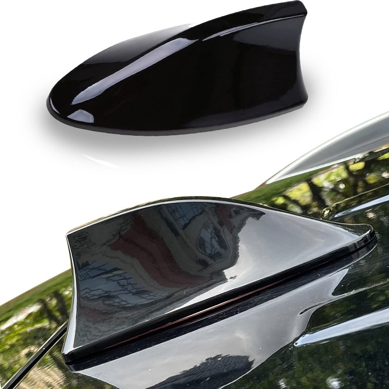 Miytsya Shark Fin Antenna Car Antenna Decorative Top Mounted Dummy Roof Aerial for Car Trunk SUV Black