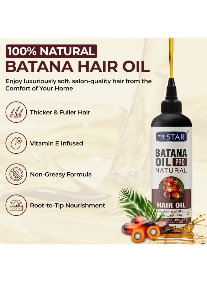 Star Batana Hair Oil 250ml - Leave In Treatment for Hair Growth & Repair - Strengthens Roots, Reduces Breakage, Restores Shine & Moisture - Lightweight Formula for Men & Women - Image 3