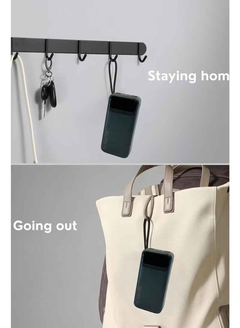 LEVINO 30000mAh Power Bank 22.5W Fast Charging with 4 USB & 2 Type-C Ports, Digital Display, Overvoltage & Temperature Protection, Built-In Type-C, Lightning & USB Cables – Black - Image 2