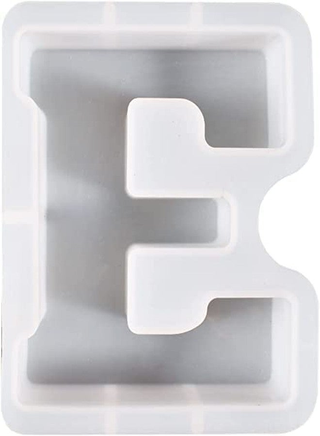 MATIN IMPEX 4 Inch Large Letter Molds for Resin, 3D E Capital Alphabet Epoxy Resin Mold, A to Z Thick Resin Letter Molds for Making Letters, Word Sign Art, DIY Crafts, Making Cake, Party Home Decor (WHITE-E) - Image 2