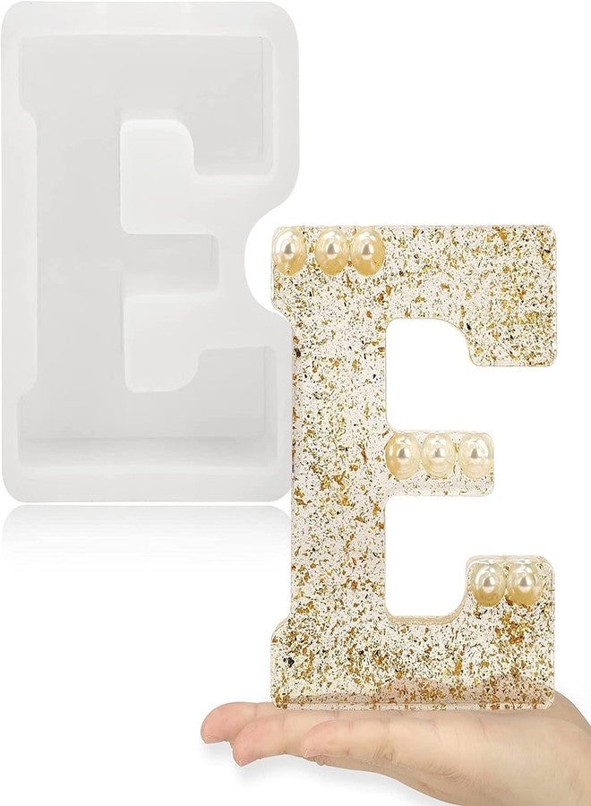 MATIN IMPEX 4 Inch Large Letter Molds for Resin, 3D E Capital Alphabet Epoxy Resin Mold, A to Z Thick Resin Letter Molds for Making Letters, Word Sign Art, DIY Crafts, Making Cake, Party Home Decor (WHITE-E) - Image 3