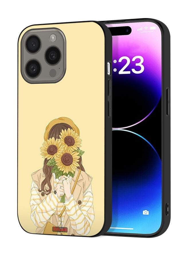 Tolwak Apple iPhone 15 Pro Protective Case Cover Hide Face With Sunflowers - Image 1