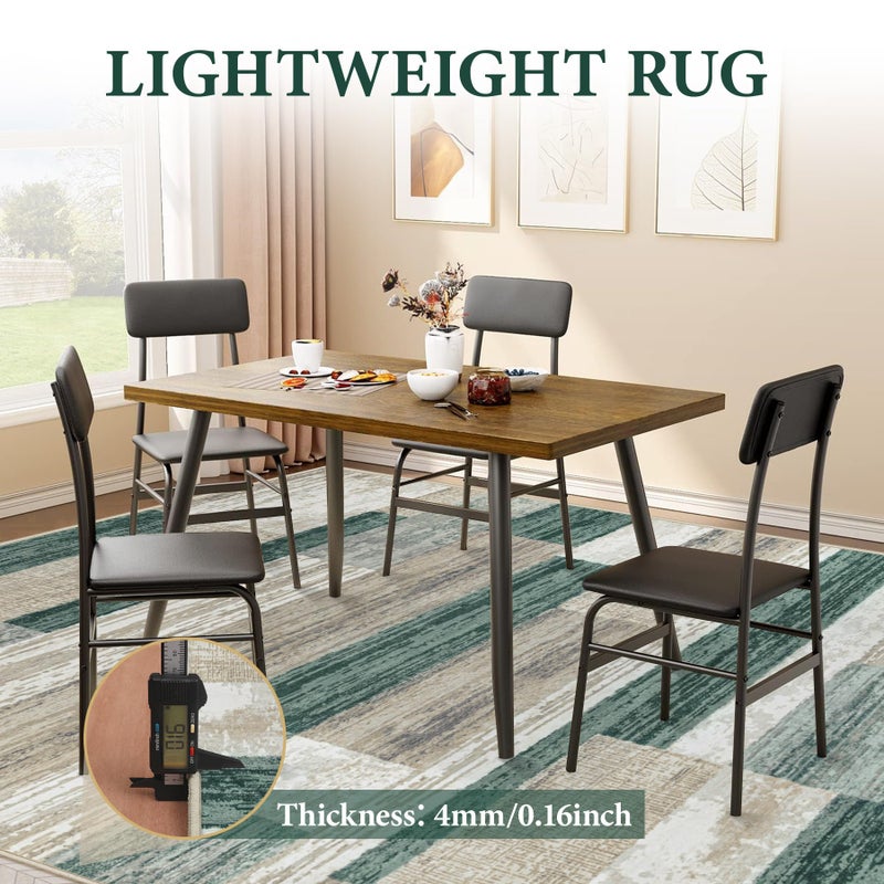 Aoyaomi Area Rug for Living Room 9x12: Large Washable Boho Moroccan Rugs Geometric Neutral Rug, Non-Slip Foldable Morden Farmhouse Indoor Floor Carpet for Bedroom Dining Table Home (Green,9'x12') - Image 5