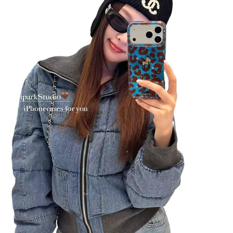 غطاء واقي بسيليكون لـ iPhone 15 / 15 Plus / 15 Pro / 15 Pro Max باللون Leopard Print مضاد للانزلاق من السيليكون مع نمرة وقبضة مضادة للانزلاق مع مقاوم للصدمات مع حماية من السقوط - Image 4