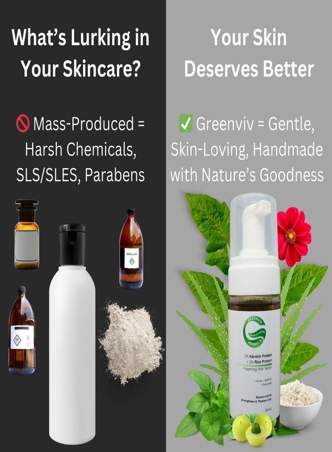 Greenviv Rice Protein Foaming Hair Wash for Volume & Thickness | with Keratin, Amla & Brahmi | Boosts Volume, Strengthens Roots & Improves Hair Density | Sulfate-Free | 125 ml - Image 3